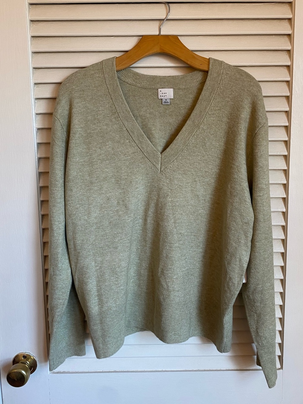 a new day V-Neck Tan Sweater - NWT